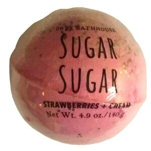 Onyx Bathhouse Glitter Bath Bomb Sugar Sugar Strawberries & Cream 4.9 Oz